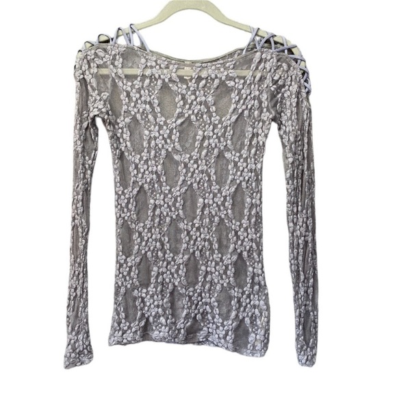 Free People Intimately Free Star Lace Crisscross Sheer Layering Floral Top Sz S - Picture 1 of 9